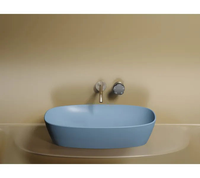 Умывальник чаша Ceramica Nova накладная овальная (цвет Голубой Матовый) Element 600*380*138мм, Выбрать цвет: Голубой, изображение 2