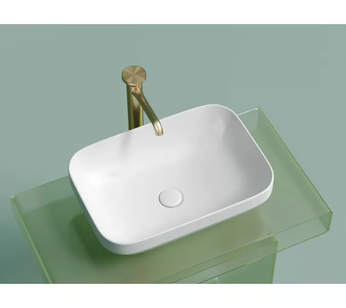 Умывальник чаша Ceramica Nova накладная прямоугольная (цвет Белый Матовый) Element 500*359*145мм, Выбрать цвет: Белый матовый