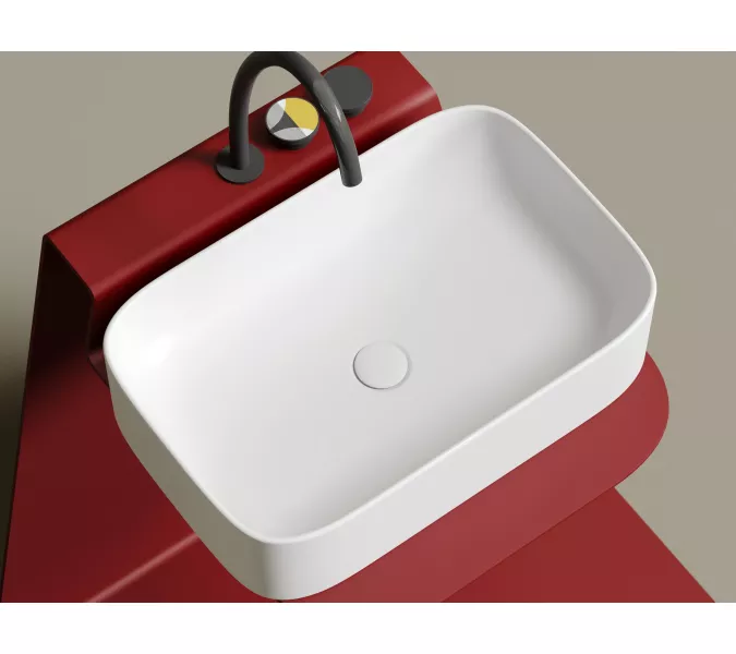 Умывальник чаша Ceramica Nova накладная прямоугольная (цвет Белый Матовый) Element 605*380*150мм, Выбрать цвет: Белый матовый, изображение 2