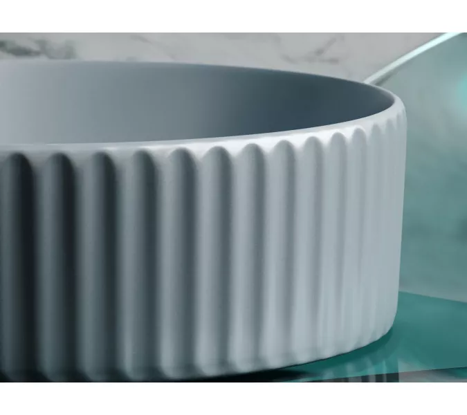 Умывальник чаша Ceramica Nova накладная круглая (цвет Серо-Голубой Матовый) Element 360*360*115мм, Выбрать цвет: Серо-голубой, изображение 5