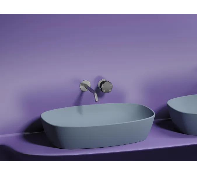Умывальник чаша Ceramica Nova накладная овальная (цвет Серо-Голубой Матовый) Element 600*380*138мм, Выбрать цвет: Серо-голубой, изображение 2