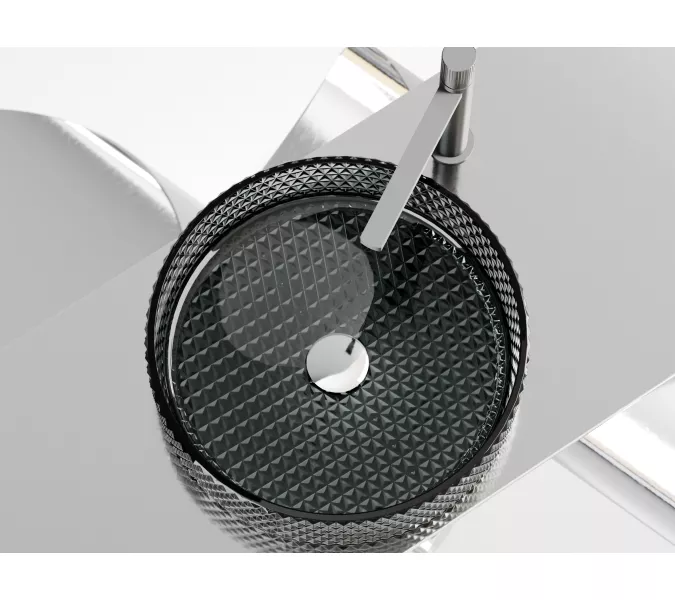 Умывальник чаша Ceramica Nova накладная круглая (цвет черный) Cristal 360*360*112мм, Выбрать цвет: Черный, изображение 3