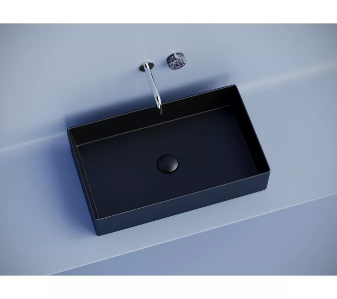 Раковина Ceramica Nova накладная прямоугольная 601*361*130, без перелива, цвет черный матовый, арт. CN6070MB, Выбрать цвет: Черный