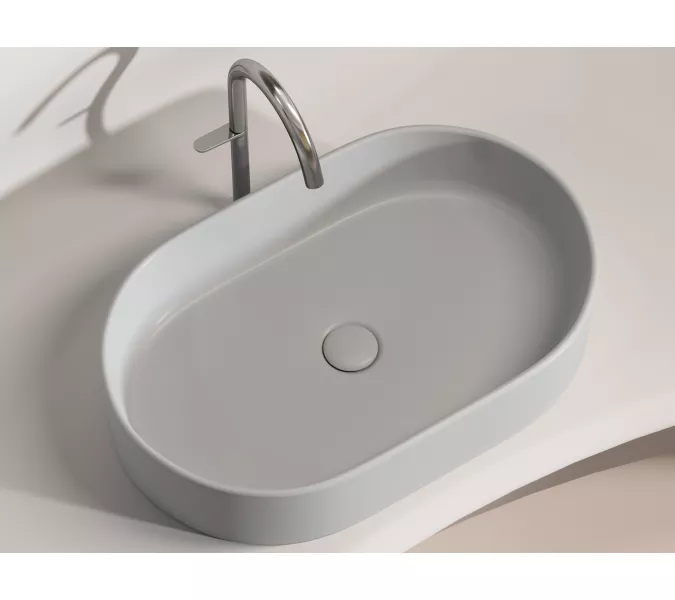 Умывальник чаша Ceramica Nova накладная овальная (цвет Серый Матовый) Element 608*385*122мм, Выбрать цвет: Серый
