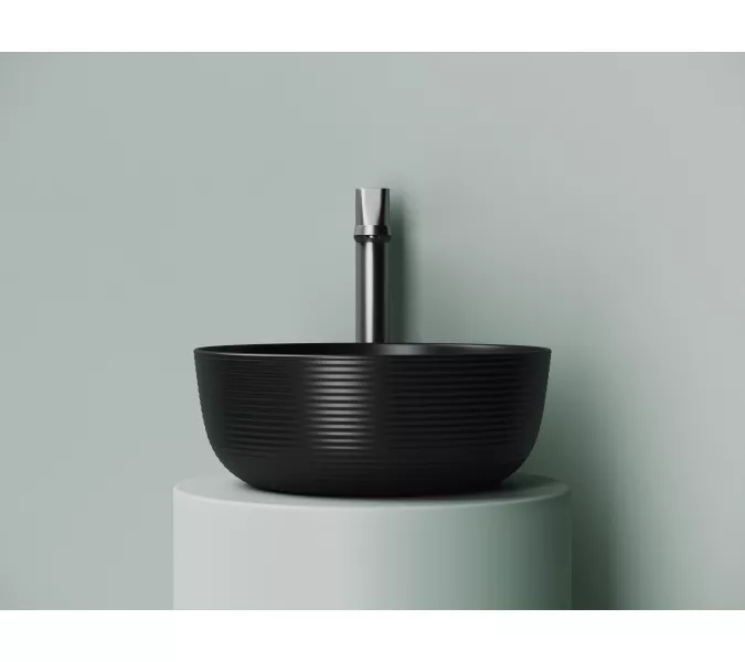 Раковина Ceramica Nova накладная круглая 356*356*135, без перелива, цвет черный матовый, Выбрать цвет: Черный, изображение 2