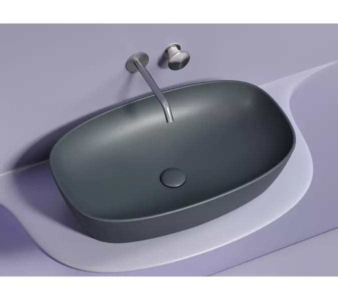 Умывальник чаша Ceramica Nova накладная овальная (цвет Темный Антрацит Матовый) Element 600*380*138мм, Выбрать цвет: Темный антрацит