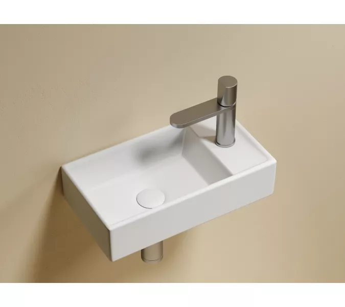 Умывальник подвесной Ceramica Nova L/R  ,белый матовый Element 407*217*100, Выбрать цвет: Белый матовый, Ориентация: левая