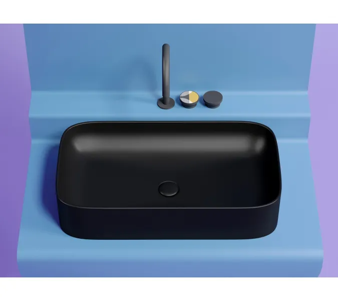 Умывальник чаша Ceramica Nova накладная (Черный Матовый) Element 705*380*150 мм, Выбрать цвет: Черный, изображение 2