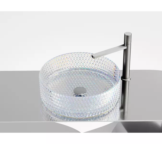 Умывальник чаша Ceramica Nova накладная круглая (цвет неон) Cristal 360*360*112мм, Выбрать цвет: Неон, изображение 3