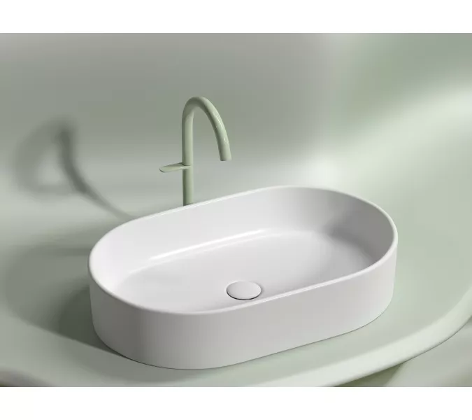 Умывальник чаша Ceramica Nova накладная овальная (цвет Белый Матовый) Element 608*385*122мм, Выбрать цвет: Белый матовый