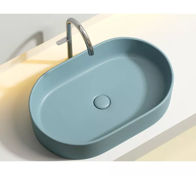 Умывальник чаша Ceramica Nova накладная овальная (цвет Зеленый Матовый) Element 608*385*122мм, Выбрать цвет: Зеленый