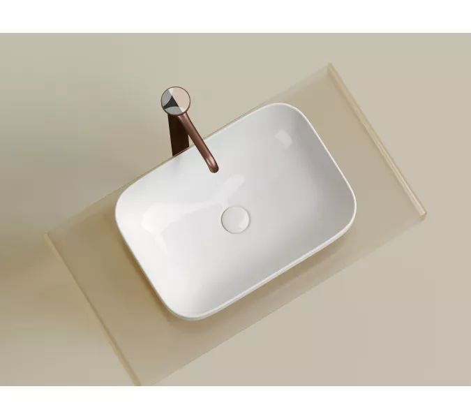 Умывальник чаша Ceramica Nova накладная прямоугольная Element 500*359*145мм, Выбрать цвет: Белый, изображение 2