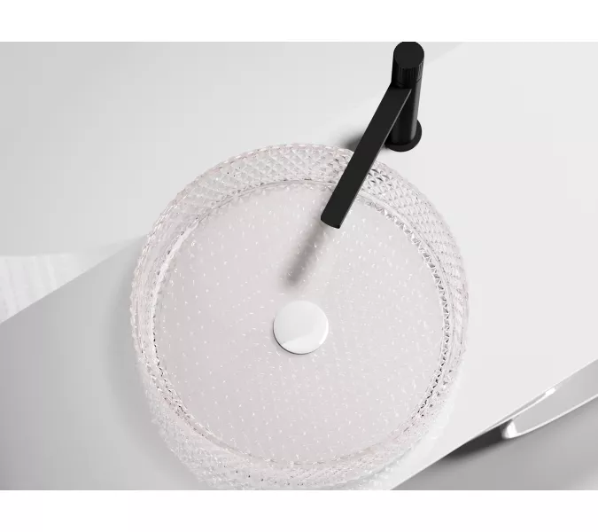 Умывальник чаша Ceramica Nova накладная круглая (цвет розовый) Cristal 360*360*112мм, Выбрать цвет: Розовый, изображение 3