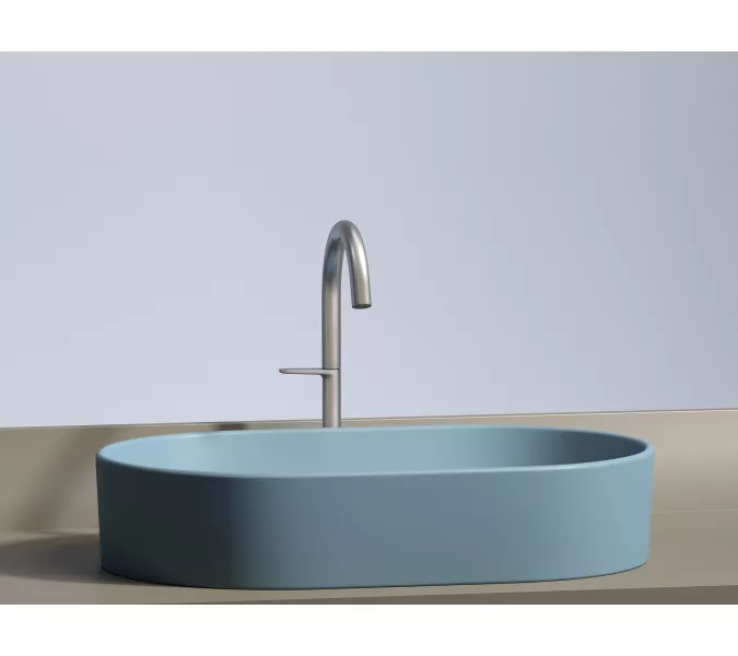 Умывальник чаша Ceramica Nova накладная овальная (цвет Голубой Матовый) Element 608*385*122мм, Выбрать цвет: Голубой, изображение 3