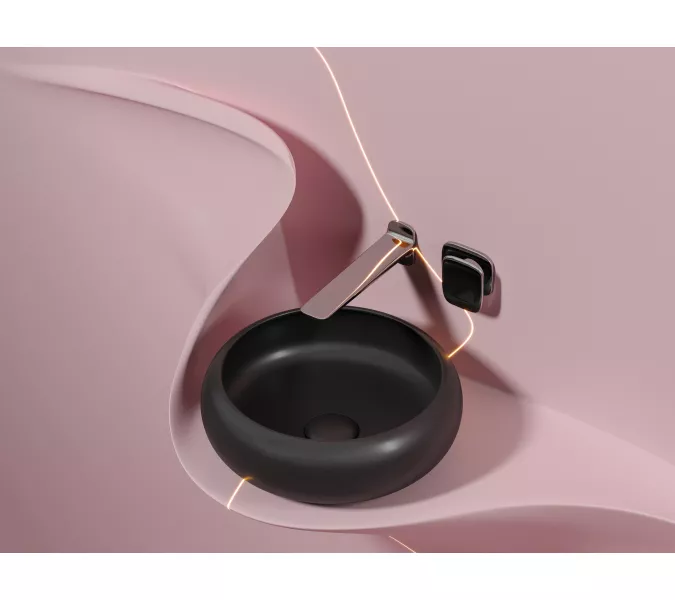 Умывальник чаша Ceramica Nova накладная круглая (цвет Черный Матовый) Element 360*360*120мм, Выбрать цвет: Черный, изображение 3