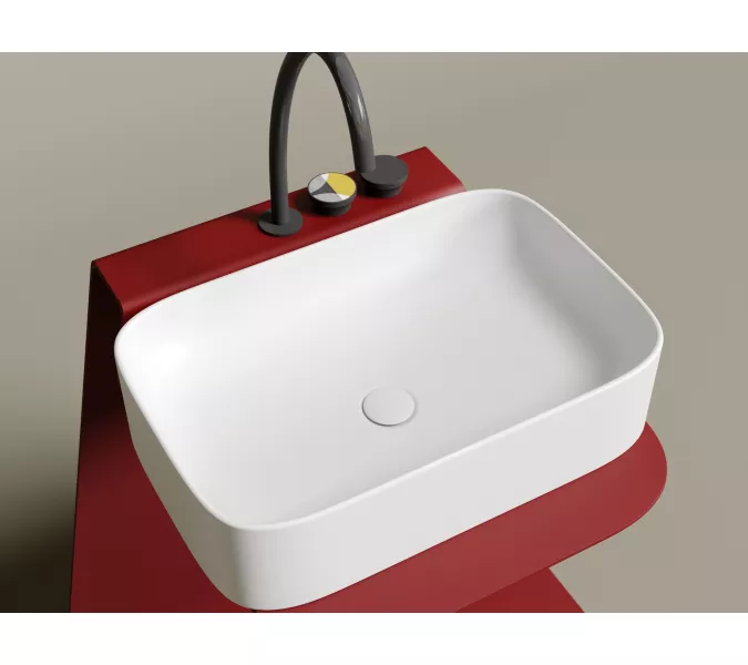 Умывальник чаша Ceramica Nova накладная прямоугольная (цвет Белый Матовый) Element 605*380*150мм, Выбрать цвет: Белый матовый