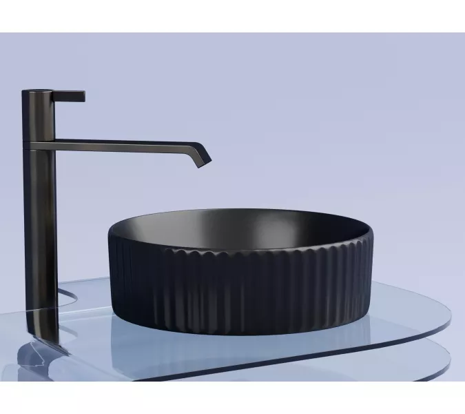 Умывальник чаша Ceramica Nova накладная круглая (цвет Черный Матовый) Element 360*360*115мм, Выбрать цвет: Черный, изображение 2