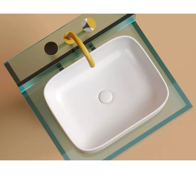 Умывальник чаша Ceramica Nova  накладная прямоугольная (цвет Белый Матовый) Element 505*380*150мм, Выбрать цвет: Белый матовый, изображение 3