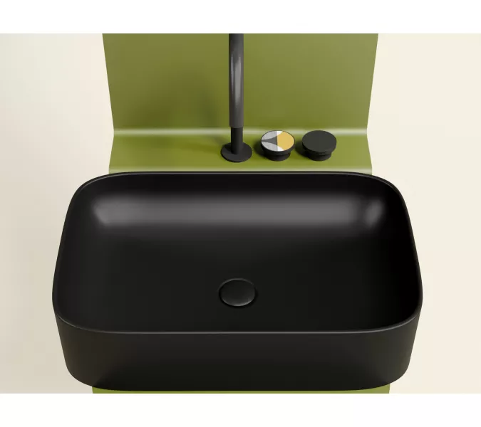 Умывальник чаша Ceramica Nova накладная прямоугольная (цвет Черный Матовый) Element 605*380*122мм, Выбрать цвет: Черный, изображение 2