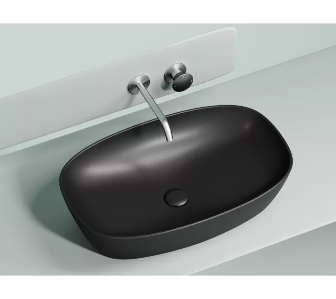 Умывальник чаша Ceramica Nova накладная овальная (цвет Черный Матовый) Element 600*380*138мм, Выбрать цвет: Черный