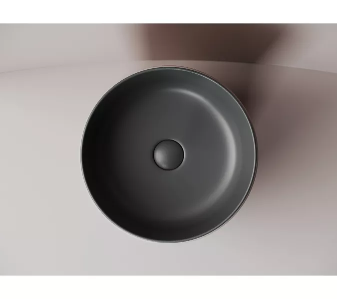 Раковина Ceramica Nova накладная круглая 356*356*135, без перелива, цвет темный антрацит матовый, Выбрать цвет: Темный антрацит матовый, изображение 2