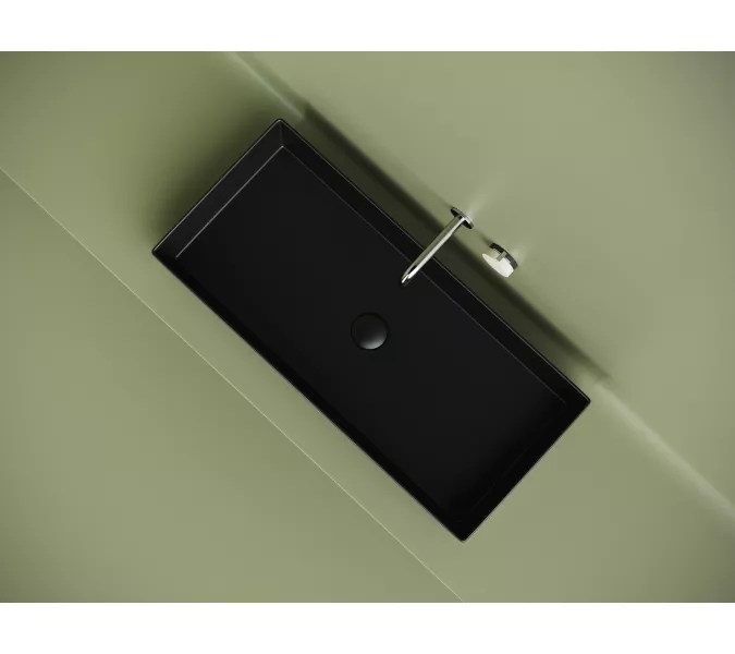Раковина Ceramica Nova накладная прямоугольная 801*361*130,  без перелива, цвет черный матовый, Выбрать цвет: Черный, изображение 3