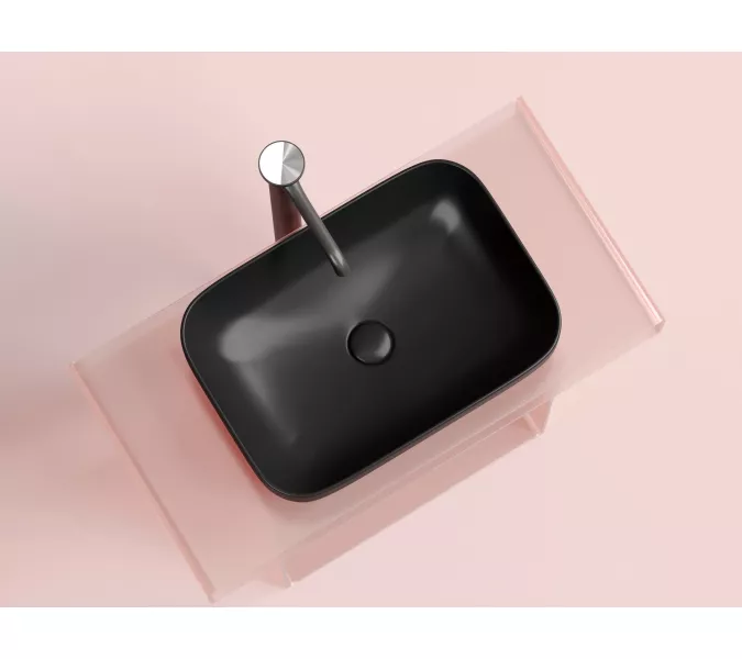 Умывальник чаша Ceramica Nova накладная прямоугольная (цвет Черный Матовый) Element 500*359*145мм, Выбрать цвет: Черный, изображение 2