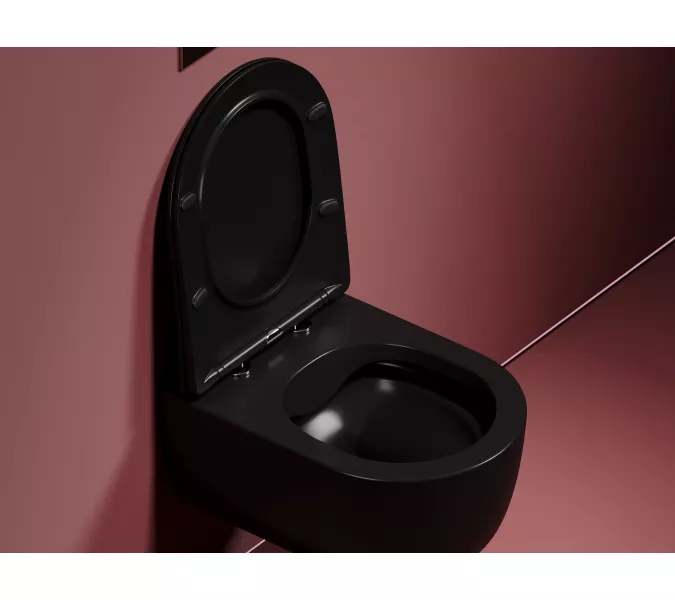 Подвесной унитаз Ceramica Nova  Modena  Rimless (цвет Черный Матовый), Выбрать цвет: Черный, изображение 6