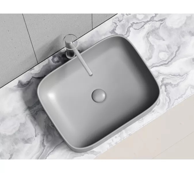 Умывальник чаша Ceramica Nova накладная прямоугольная (цвет Антрацит Матовый) Element 505*380*150мм, Выбрать цвет: Антрацит матовый, изображение 3