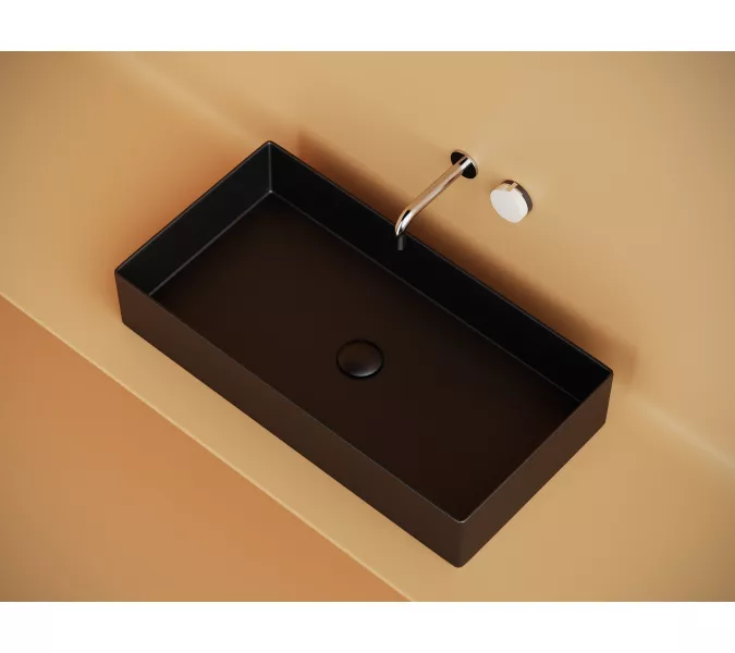 Раковина Ceramica Nova накладная прямоугольная 701*361*130, без перелива, цвет черный матовый, Выбрать цвет: Черный