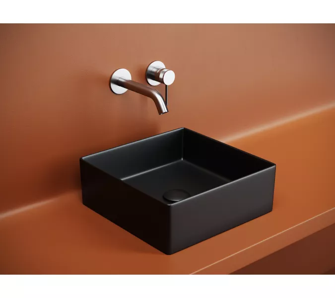 Раковина Ceramica Nova накладная квадратная 361*361*130, , без перелива, цвет черный матовый, арт.CN6068MB, Выбрать цвет: Черный, изображение 2