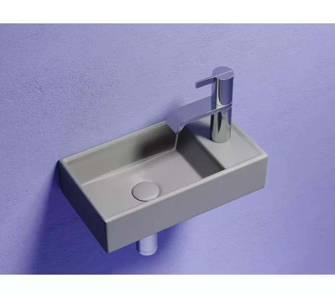 Умывальник подвесной Ceramica Nova L/R, антрацит матовый Element 407*217*100, Выбрать цвет: Антрацит матовый, Ориентация: левая