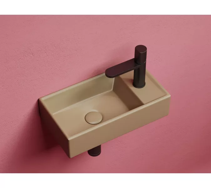 Умывальник подвесной Ceramica Nova L/R, капучино матовый Element 407*217*100, Выбрать цвет: Капучино, Ориентация: левая