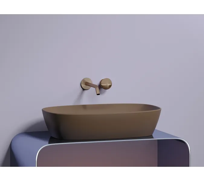 Умывальник чаша Ceramica Nova накладная овальная (цвет Темно-Коричневый Матовый) 600*380*138мм, Выбрать цвет: Коричневый, изображение 4
