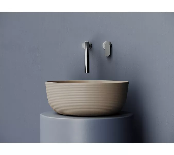 Раковина Ceramica Nova накладная круглая 356*356*135, без перелива, цвет капучино матовый, Выбрать цвет: Бежевый, изображение 2