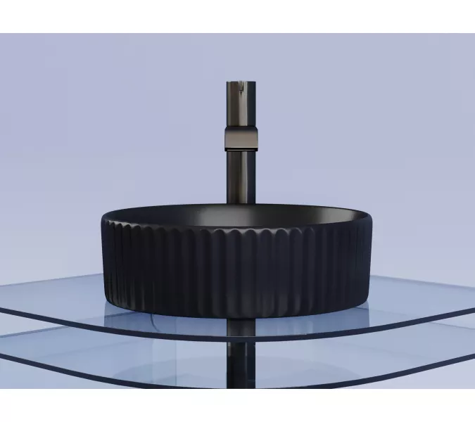 Умывальник чаша Ceramica Nova накладная круглая (цвет Черный Матовый) Element 360*360*115мм, Выбрать цвет: Черный, изображение 3