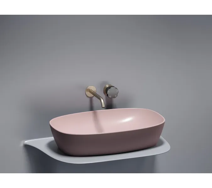 Умывальник чаша Ceramica Nova накладная овальная (цвет Розовый Матовый) Element 600*380*138мм, Выбрать цвет: Розовый, изображение 3