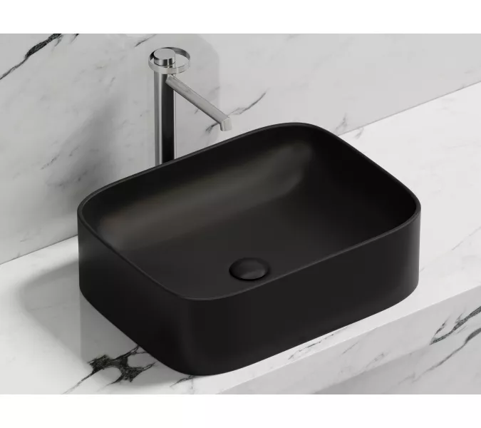 Умывальник чаша Ceramica Nova накладная прямоугольная (цвет Черный Матовый) Element 505*380*150мм, Выбрать цвет: Черный