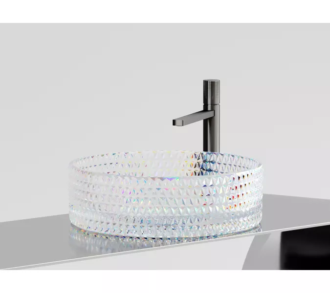 Умывальник чаша Ceramica Nova накладная круглая (цвет неон) Cristal 360*360*112мм, Выбрать цвет: Неон, изображение 4