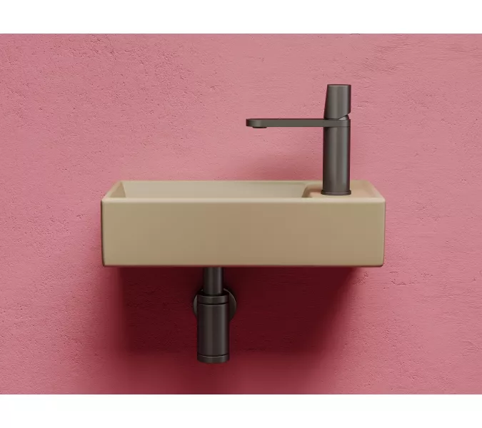 Умывальник подвесной Ceramica Nova L/R, капучино матовый Element 407*217*100, Выбрать цвет: Капучино, Ориентация: левая, изображение 3