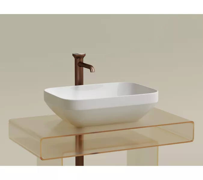 Умывальник чаша Ceramica Nova накладная прямоугольная Element 500*359*145мм, Выбрать цвет: Белый, изображение 3