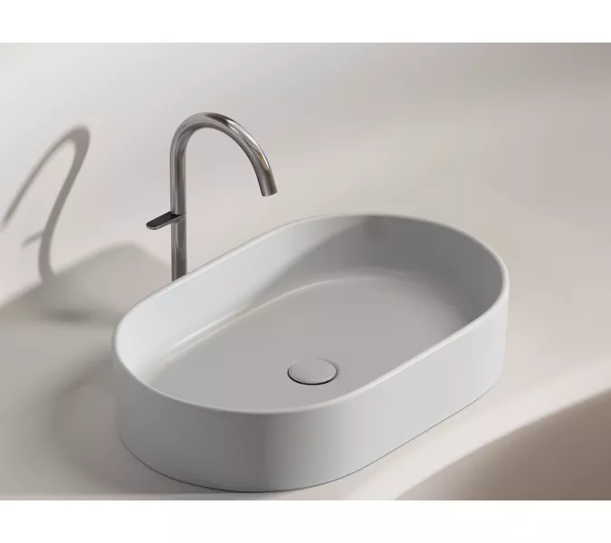 Умывальник чаша Ceramica Nova накладная овальная (цвет Серый Матовый) Element 608*385*122мм, Выбрать цвет: Серый, изображение 3