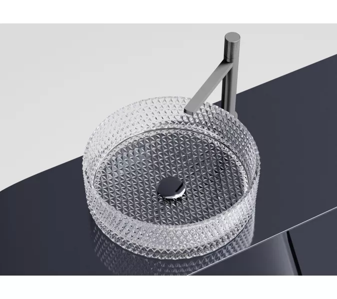 Умывальник чаша Ceramica Nova накладная круглая (прозрачная) Cristal 360*360*112мм, Выбрать цвет: Прозрачный, изображение 9