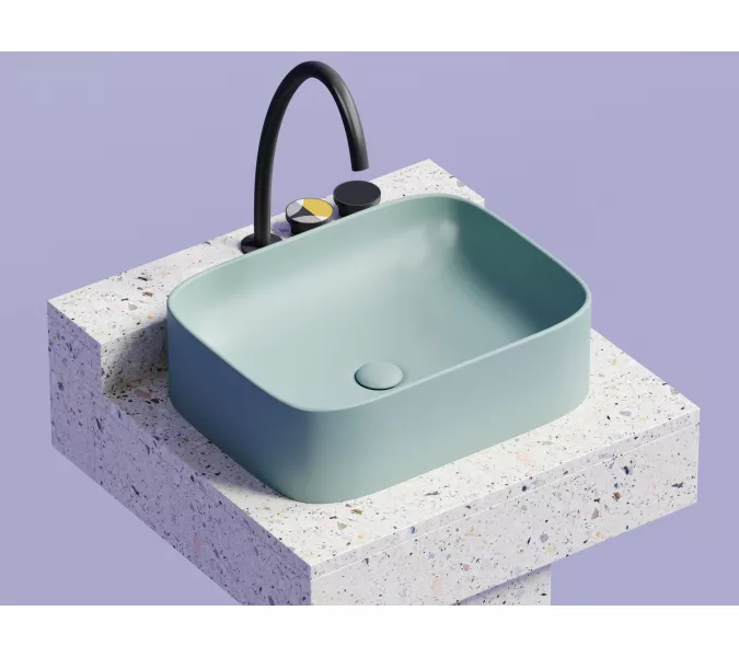 Умывальник чаша Ceramica Nova накладная прямоугольная (цвет Зеленый Матовый) Element 505*380*150мм, Выбрать цвет: Зеленый, изображение 4