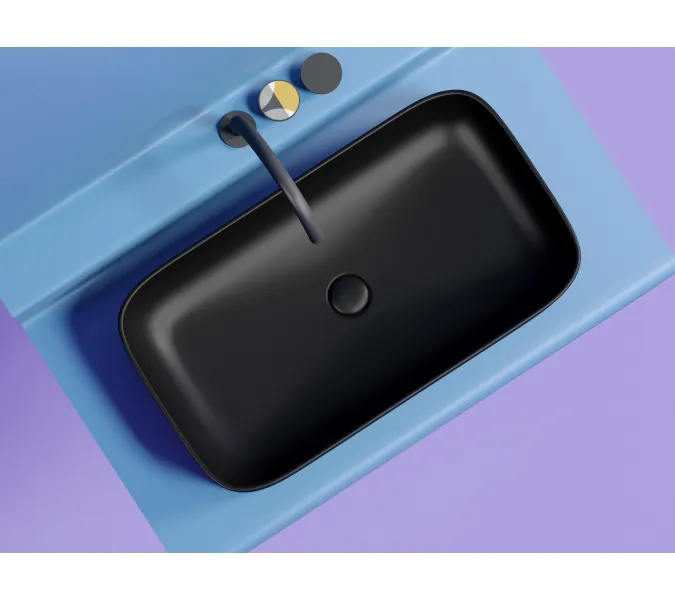 Умывальник чаша Ceramica Nova накладная (Черный Матовый) Element 705*380*150 мм, Выбрать цвет: Черный, изображение 3