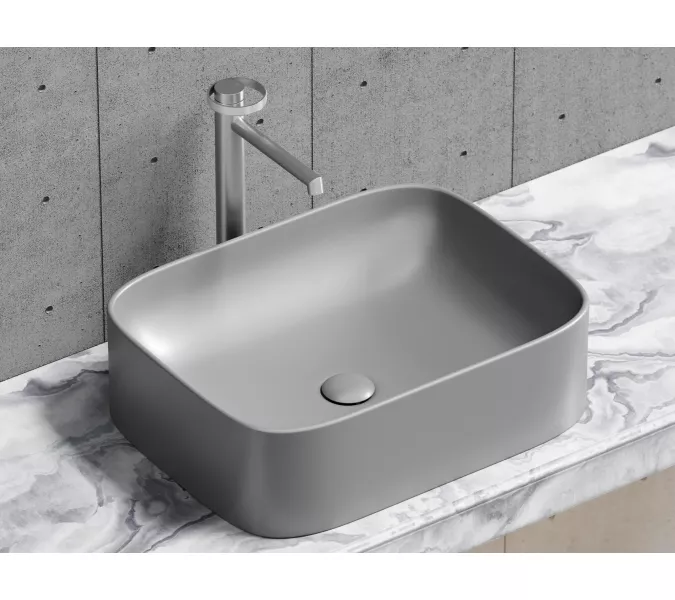 Умывальник чаша Ceramica Nova накладная прямоугольная (цвет Антрацит Матовый) Element 505*380*150мм, Выбрать цвет: Антрацит матовый