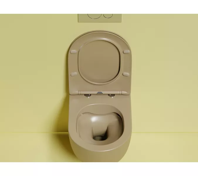 Подвесной унитаз Ceramica Nova Modena Rimless (цвет Капучино Матовый), Выбрать цвет: Бежевый, изображение 7