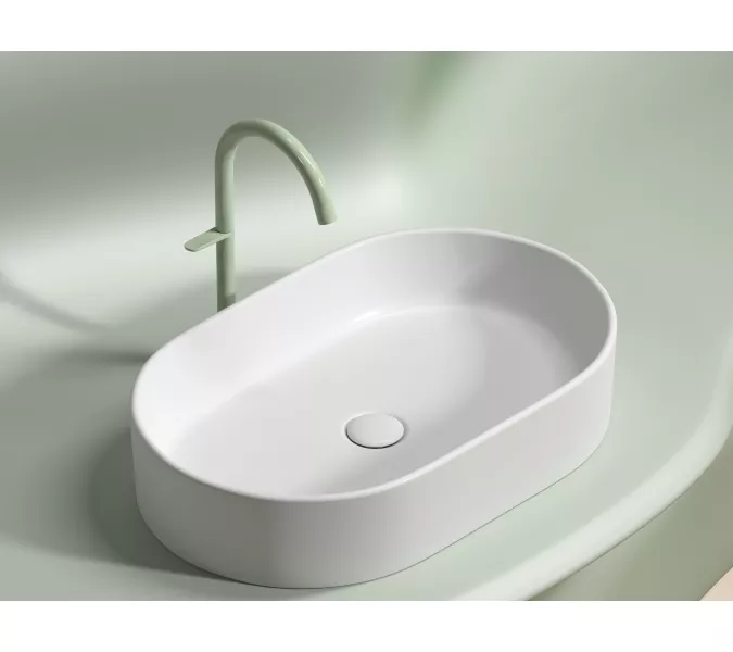 Умывальник чаша Ceramica Nova накладная овальная (цвет Белый Матовый) Element 608*385*122мм, Выбрать цвет: Белый матовый, изображение 3