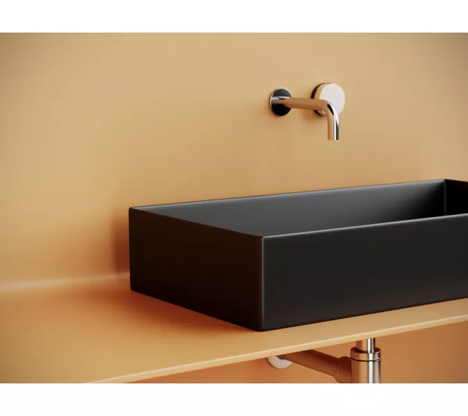 Раковина Ceramica Nova накладная прямоугольная 701*361*130, без перелива, цвет черный матовый, Выбрать цвет: Черный, изображение 3