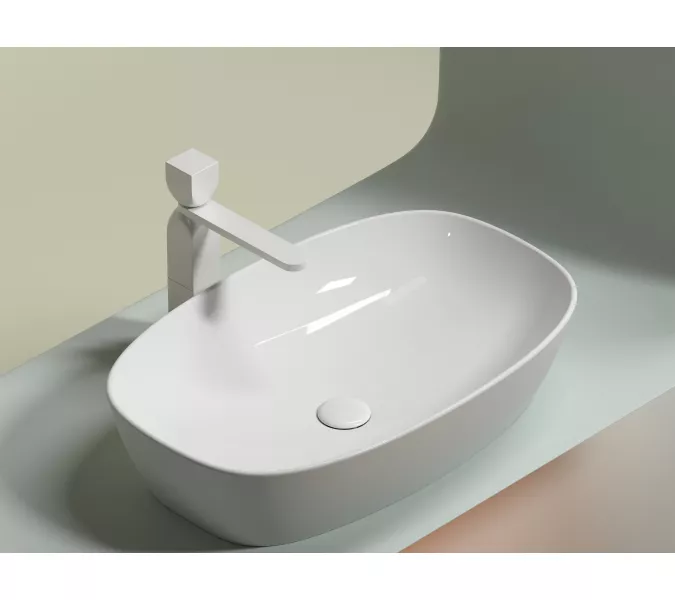 Умывальник чаша Ceramica Nova накладная овальная Element 600*380*138мм, Выбрать цвет: Белый